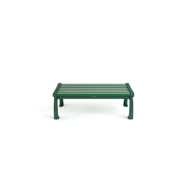 Green 4' Heritage Backless Bench With Black Frame